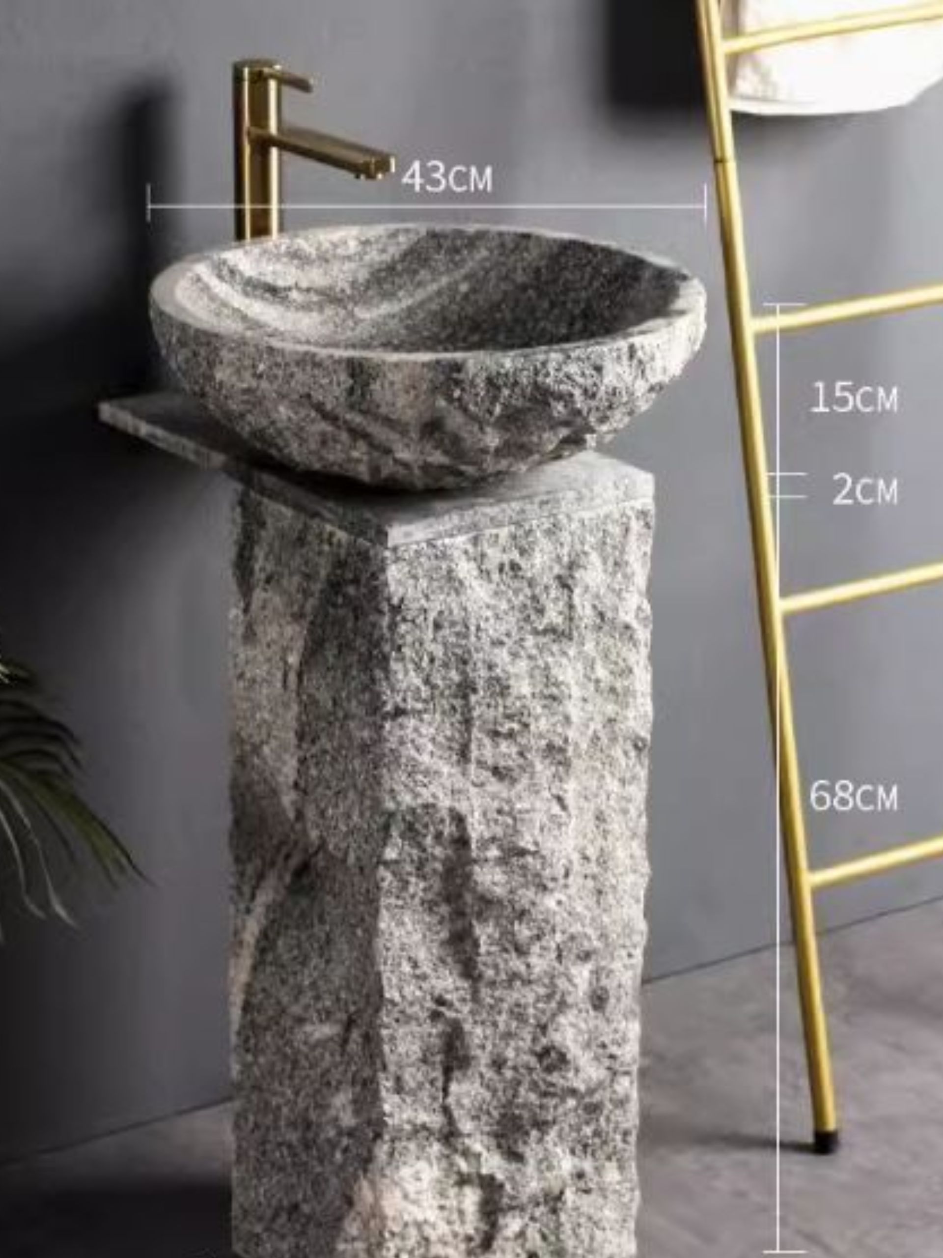 Heaven Apex Terra Stone Pedestal Basin