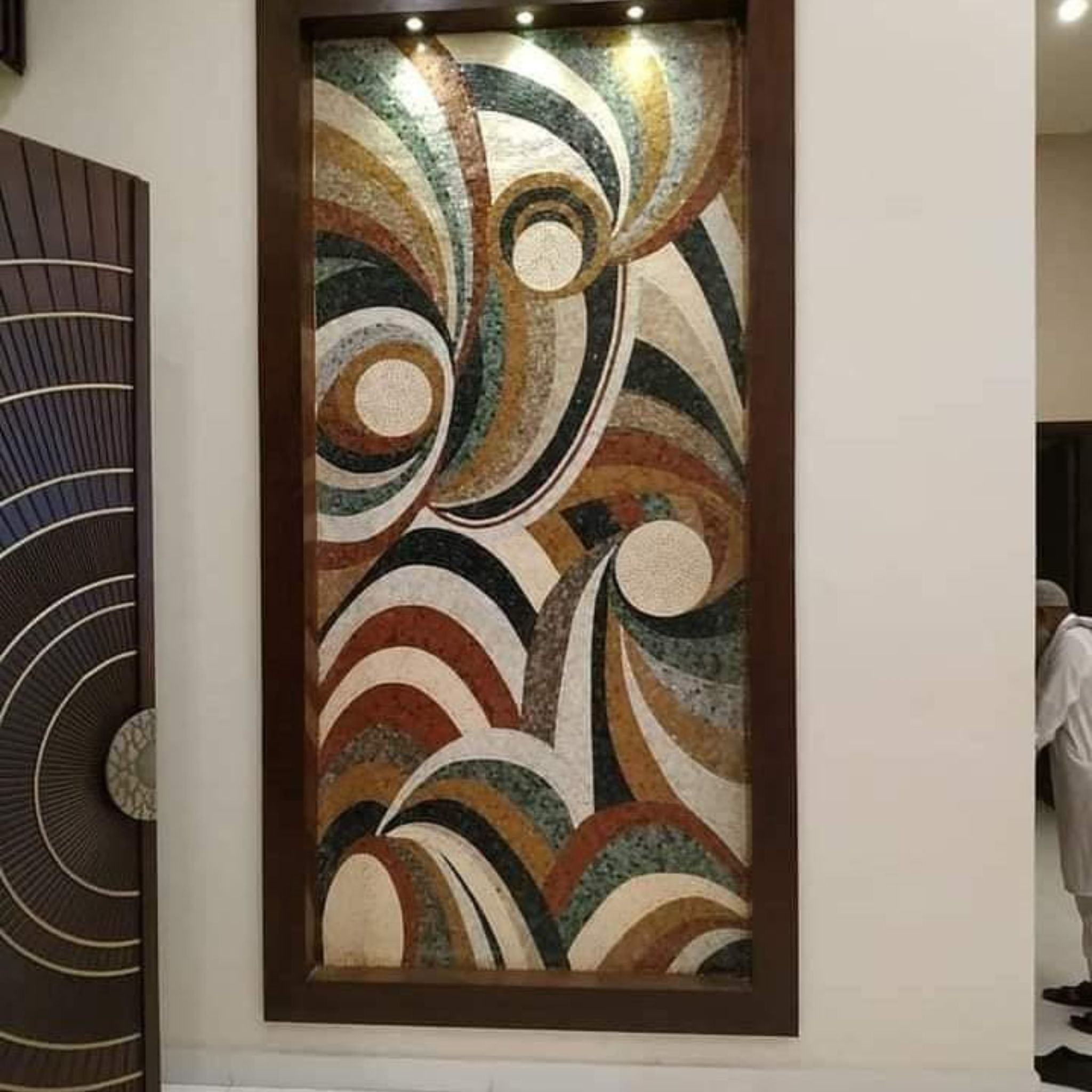 Abstract Marble Mosaic Feature Wall