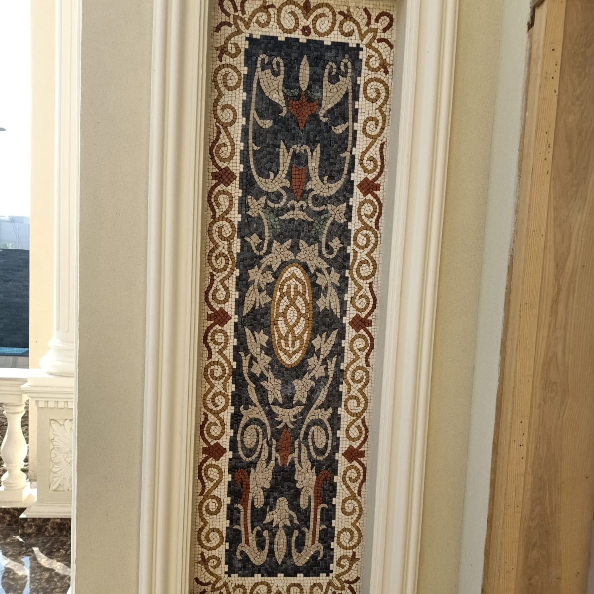 Royal Arabesque Marble Mosaic Niche Panel