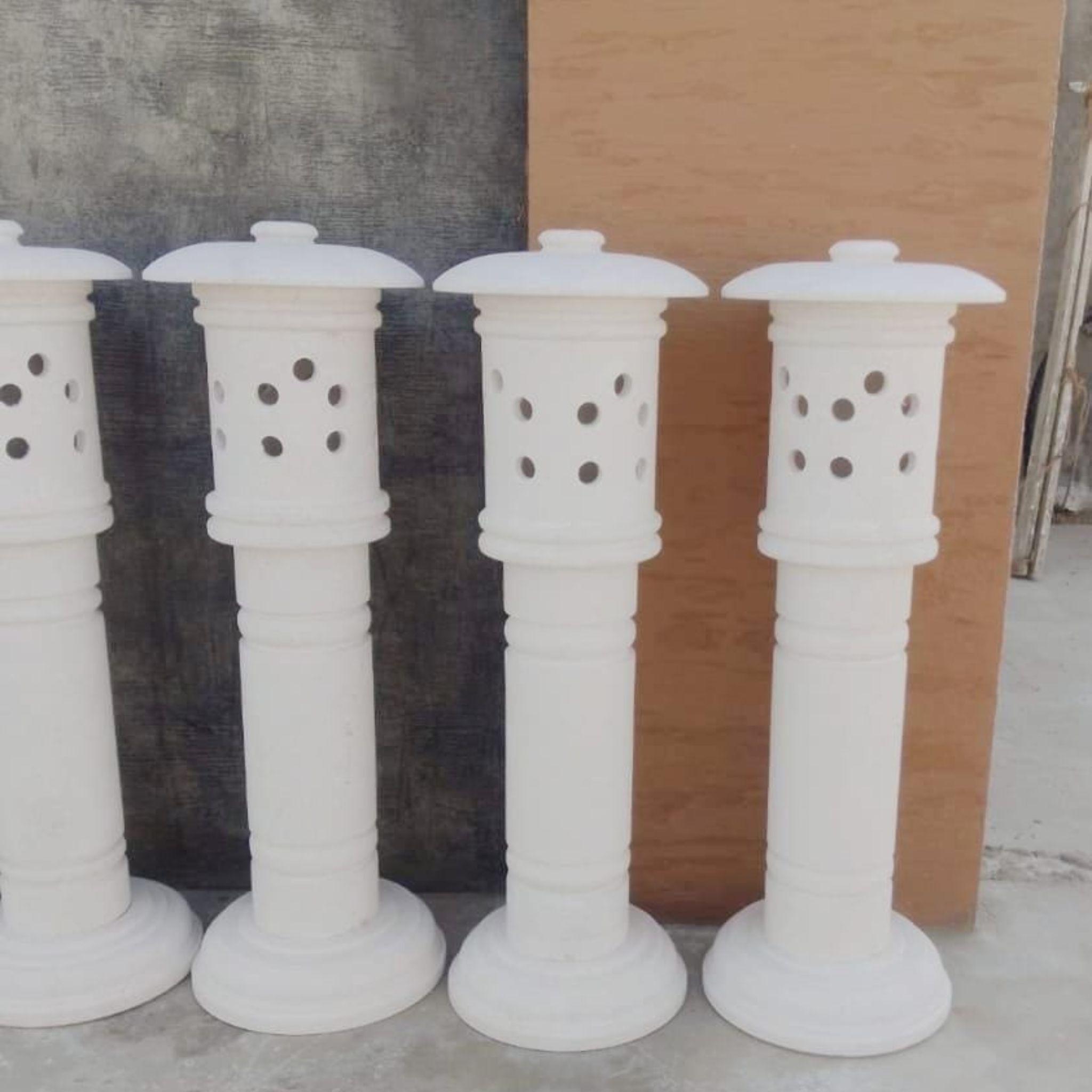 White Marble Dot Lantern Set